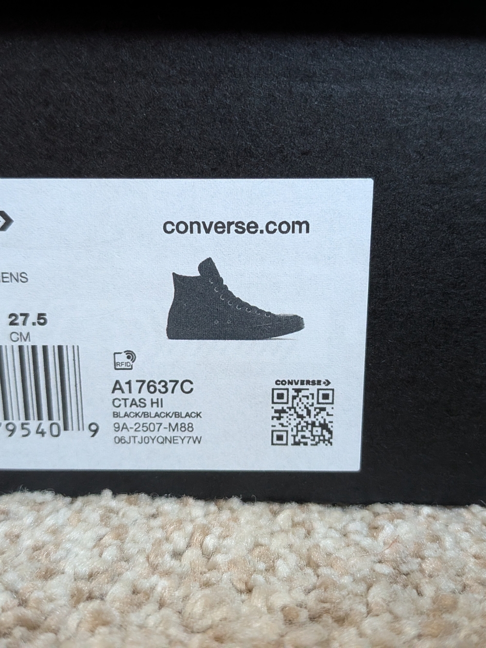 Converse Black Leather High-Top Sneaker - Picture 3 of 3